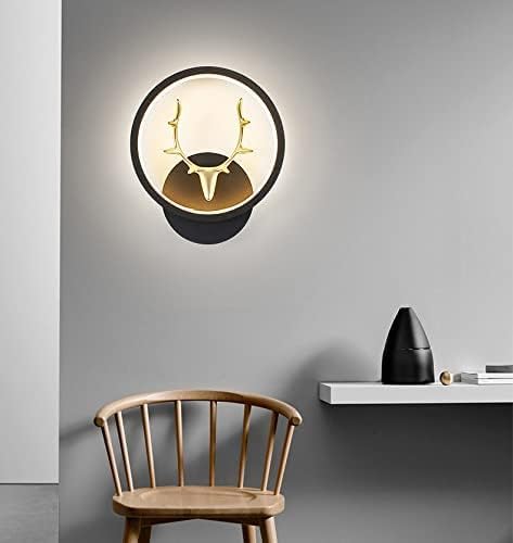 Image of Home Decore Led Fancy Wall Light,Night Lamp,Decorative Lamp,Wall Hanging Lights for Bedroom,Living Room,Color(Warm White+Natural White+Cold White).(Black Round Deer Head)