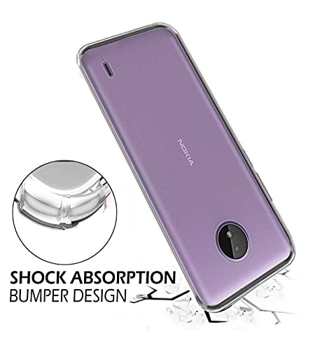Image of Soft Flexible Silicone Back Cover Compatible with Nokia C10, Transparent Case