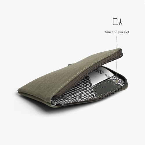 Image of Bellblock Canvas Card Holder Wallet for Man /Women | Upto 15 Cards, Folded Cash & Coins | Coin Pouch | Credit /Debit Card Holder for Men /Women | Gift for Man /Woman | Olive Green