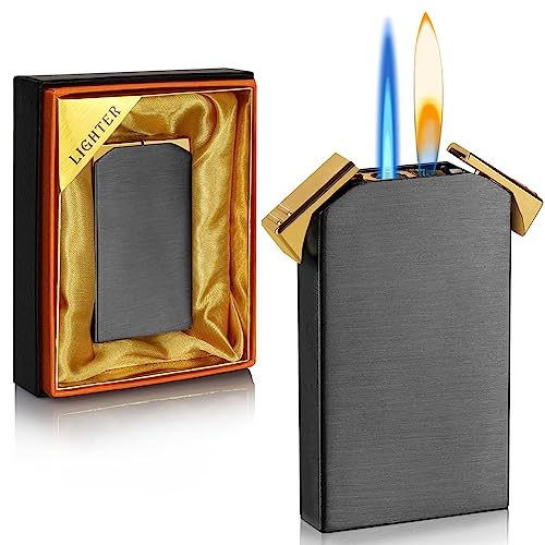- Switchable Torch & Soft Flame, Refillable Butane, Cool Pipe Lighters - Unique Gifts (black, Without Fuel)