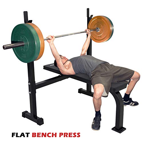 40-inch Wide Adjustable Barbell Rack ER KANG Weight Bench with 6-Level Height-Adjustable Olympic Workout Bench for Home Gym, Strength Training