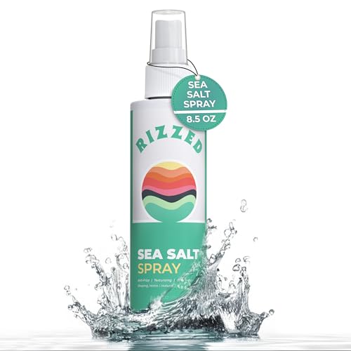 Rizzed™ Sea Salt Spray for Hair Men - Texturizing Spray with Castor Oil & Naturally Sourced Ocean Salts - Texture Sea Salt Sprays for Men - Surf Sprays to Add Volume and Beach Hair - 8.5oz