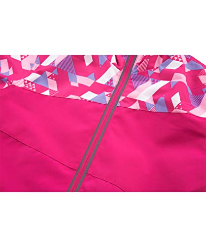 M2C Girls Hooded Color Block Waterproof Fleece Lined Windbreaker Jacket Pink 7/8 #TOP4