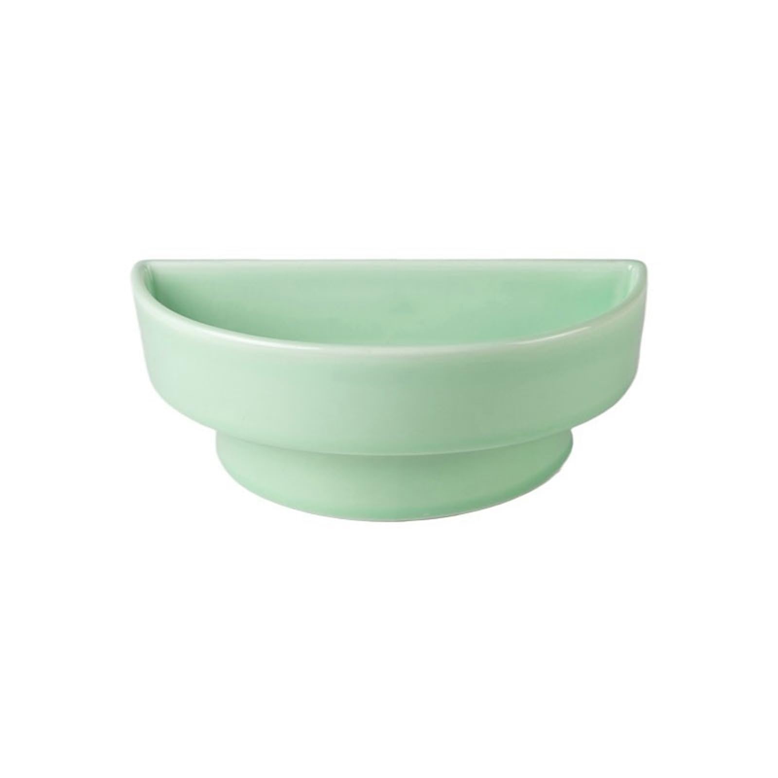 Prettiee plant dish saucer Semicircular High Base Flower Arranging Saucer Desktop Creativity Ceramic Drip Tray (Green)