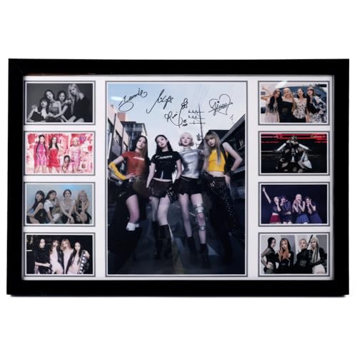 Blackpin Signed Poster Photo Framed Canvas Print Wall Art for K-Pop Fans Kpop Merch Fabric Poster Music Memorabilia Collectible Perfect K-Pop Gift for BLINKs (20x30cm Canvas Black Frame)