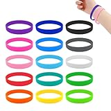 LQUYTA 15 braccialetti in silicone unisex, Braccialetti Silicone Bracciale Gomma Tinta Bracciale in Gomma, Braccialetti colorati per il fitness, la corsa, lo sport, le feste
