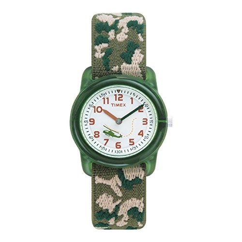 Timex Boys T78141 Time Machines Green Camo Elastic Fabric Strap Watch