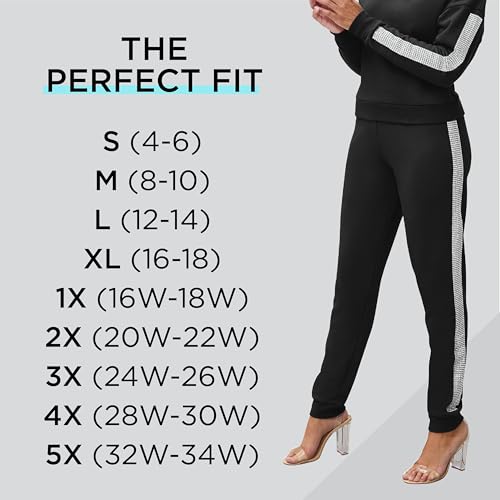 K Jordan Women's Rhinestone-Trimmed Jogger Set4