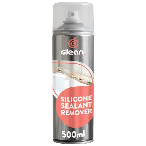 GLEAN Silicone Sealant Remover Spray | 500ml | Powerful Fast Acting Silicone Remover | Easy Application Spray For Removing Bathroom Sealant | Shower Trays Baths Sinks Toilets