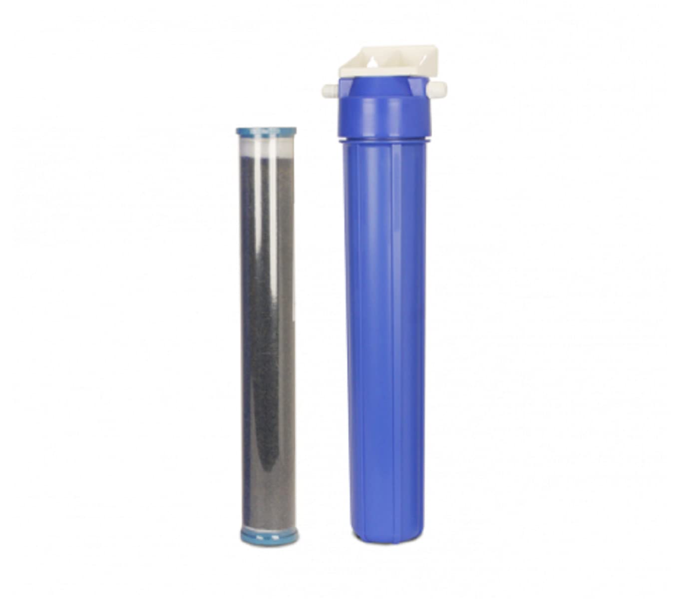 Kit Kit Filtro Des-Ionizador Elimina el 100% de Las Sales minerales del Agua de ósmosis. El Kit Incluye Soporte de Pared y tuberías. Diseño para instalación directa en equipo de ósmosis. (20")