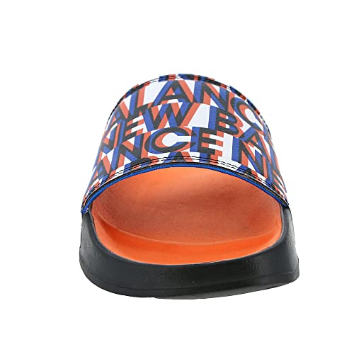 New Balance New Balance Men's 200 V1 Slide Sandal, Black/Vibrant Orange/Serene Blue, 12