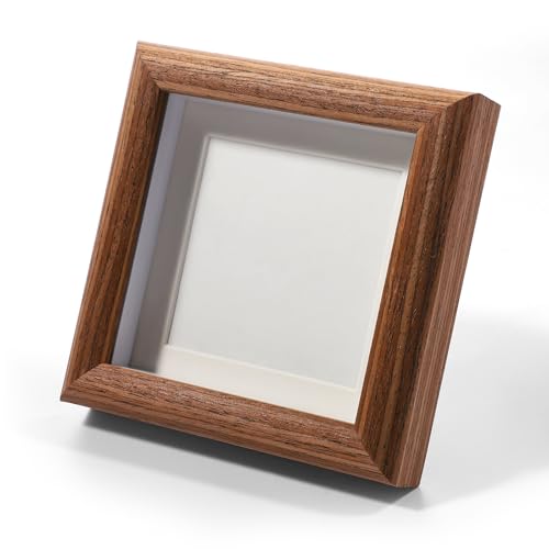 Alrhso 4x4 Shadow Box Picture Frame Small Shadow Box Frame Display Case Picture Frames Made of Solid Wood to Hang Memory Sports Memorabilia Medals Wedding Pins Awards Tickets and Photos