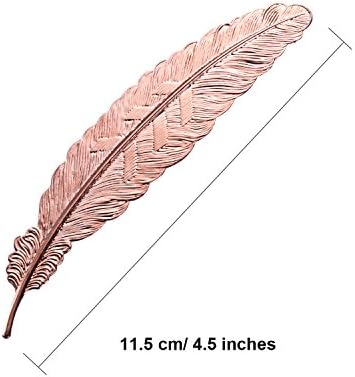 8 Pieces Metal Feather Bookmarks Assorted Metal Bookmark Feather Shape Book Marker for Adults and Kids (Set 1)