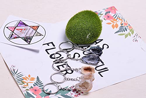 Amoystone Healing Crystal Keychains For Women Gem Key Rings Stone Keychain Agate Rock 5 Pcs Great Gift #TOP6