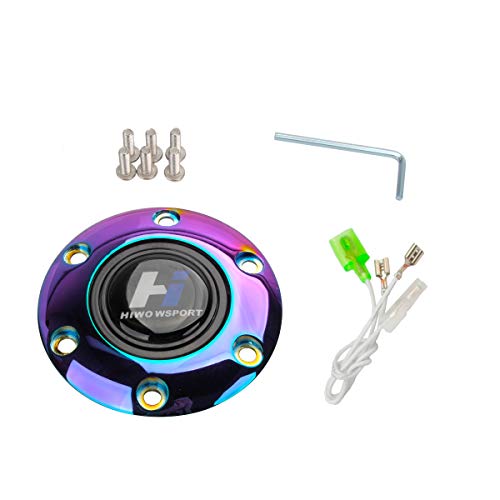 Hiwowsport 14"(350Mm) Wood Grain Quick Release Steering Wheel 6 Bolts 1.5" Depth Dish Gold Chrome Spoke White Color #TOP4