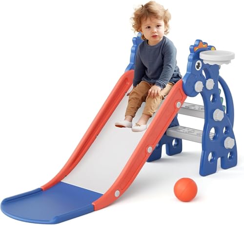 Kids folding slide Indoor Household Small for Toddlers baby multifunctional climbing slide combination game home indoor and outdoor Toddler Slide Basketball Hoop playslide
