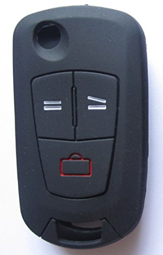 G.M. Production  opel04  S- Negro  Solo cáscara Silicona Protectora Carcasa Negro Llave Coche Opel 2 o 3 teclas Zafira Corsa Astra Vectra Vauxhall [ligeros Bene]