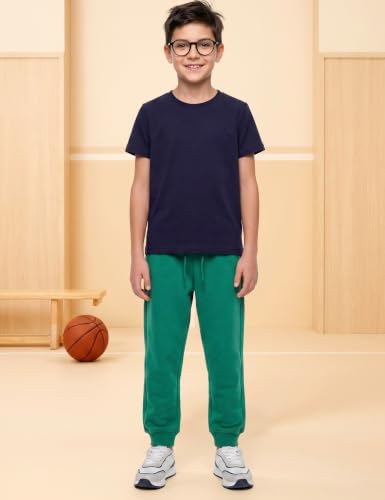 Image of Amazon Brand - Symbol Boys Cotton Rich Stretchable Knit Terry Track Pants Joggers | Age 2-14 Years