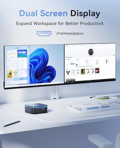 Image of KAMRUI Mini PC with N95 Processor, 16GB DDR4 RAM 1TB M.2 SSD, Mini Computer with Ethernet, 2 HDMI, 4 USB-A, Small Computer WiFi, Bluetooth for Office, Home, Business