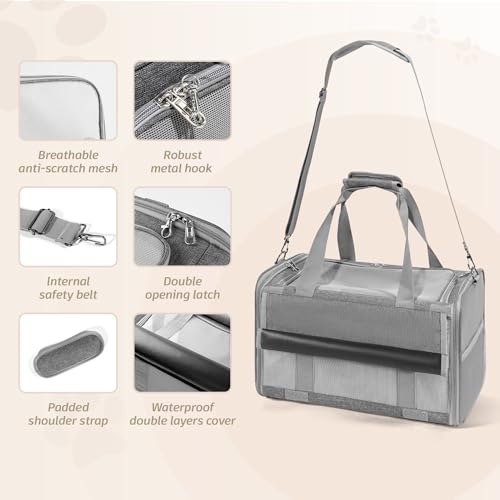 Sedioso-Pet-Carrier-for-Large-and-Medium-Cats-177X-106X-106in-Carrier-for-2-Kitties-All-Sided-Mesh-Cat-Carrier-with-Great-Ventilation-Portable-Soft-Sided-Carrier-Up-to-25lbs-for-TravelingGrey