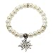 Alpenflüstern Bavarian Imitation Pearl Bracelet with small Edelweiss (white) - Traditional German Dirndl, Lederhose Jewelry