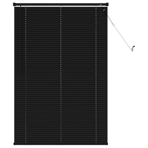 vidaXL Persiana Veneciana Manual Ajustable Negro 150 x 70 cm PVC, Persiana Veneciana Moderna, solución Elegante para el hogar, Control de luz Interior en PVC, filtración Regulable para privacidad