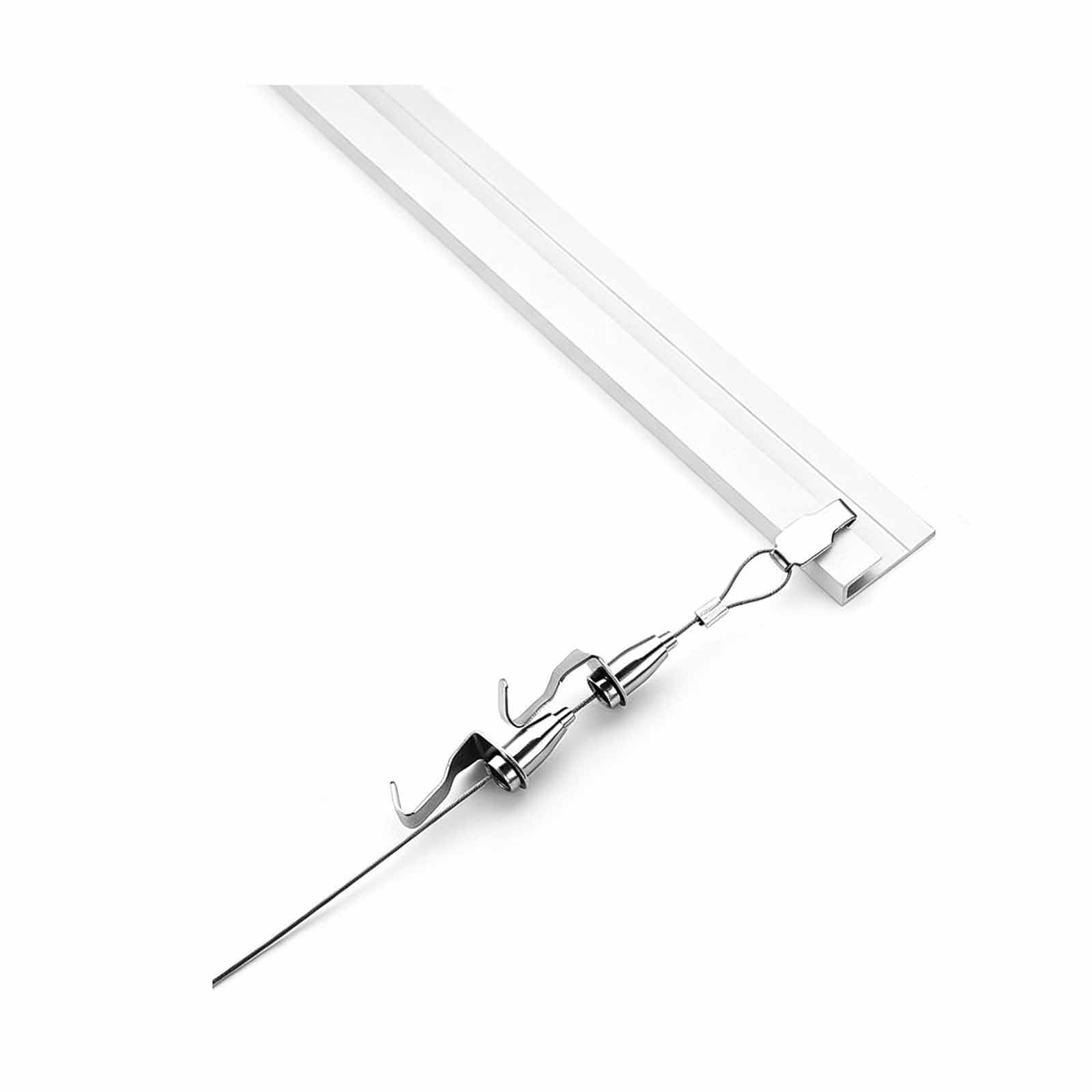 Art Hanging System, Vintage Picture Rail Hanging System with 2 Hooks, Modern Gallery Style Art Display System for Picture Poster(White,200cm)