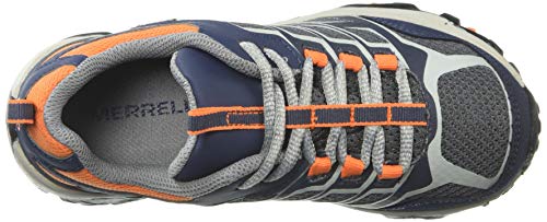 Merrell Moab Fst Low Waterproof Hiking Sneaker, Navy/Grey/Orange, 2 Us Unisex Big Kid #TOP4