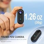Mini Wearable Thumb Action Camera, 1080P Small Body Camera with 64GB Card, Portable POV Camera for Vlogging, Security, Work, Guard, Travel