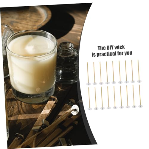 100 mechas trenzadas para velas, 4.13 pulgadas, hilo natural miniatura 5