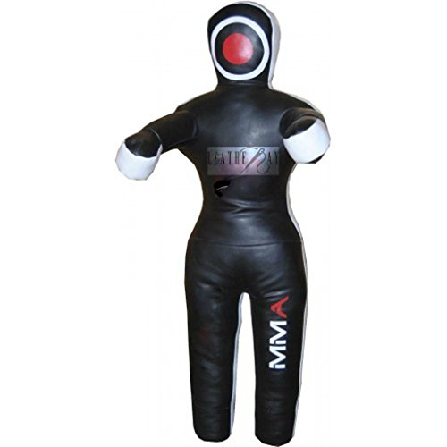 LEATHERAY MMA Jiu Jitsu Grappling Dummy Judo Punching Bag,Brazilian Jiu Jitsu Dummy,Wrestling Grappling BJJ Dummy Black Canvas-70 inches-Unfilled