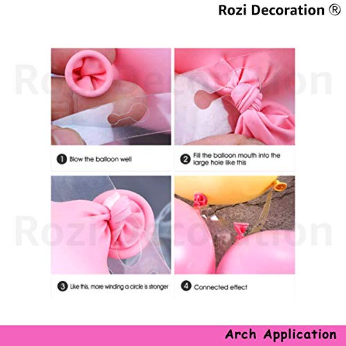 Image of Rozi Decoration Plastic Balloon Arch Strip Pack of 10 for Balloon Garland | 50 Meters, Transparent