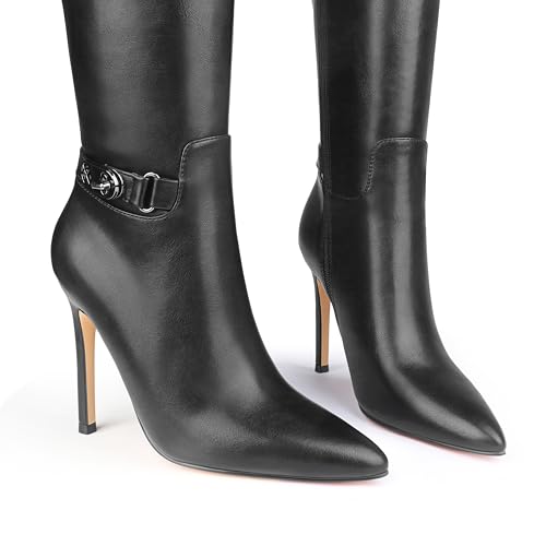 MERUMOTE Stiletto Knee High Boots Women Sexy Pointed Toe Zipper High Heels Boots3