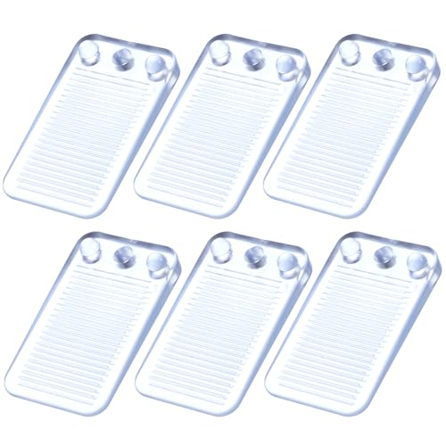 6 cuñas de plástico, 5 x 3 cm, transparentes, 100 % ABS, antideslizantes, cuñas universales de plástico para suelos, puertas, ventanas, vidrio, mesas, armarios