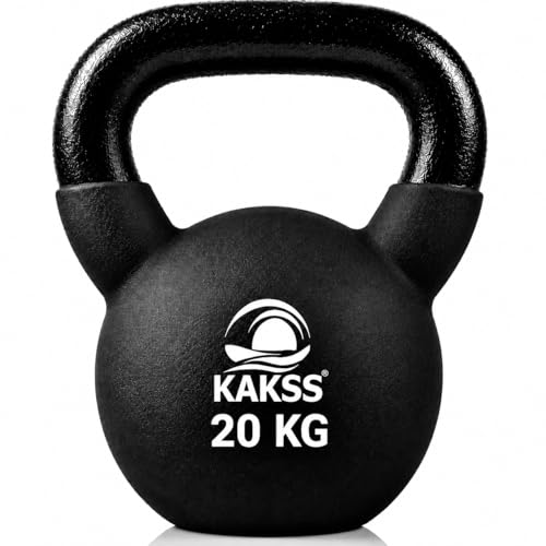 Image of Kakss Half Coating Neoprene Kettlebell (Black, 20 KG)