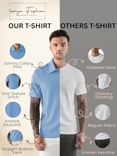 Image of Leriya Fashion Branded Polycotton Tshirt For Man | Men's Summer Textured Polo T-Shirt | Stylish Half Sleeve Collared Tee | Soft Breathable Knit Fabric | Regular Fit Casual Polo for Office, Travel & Everyday Wear