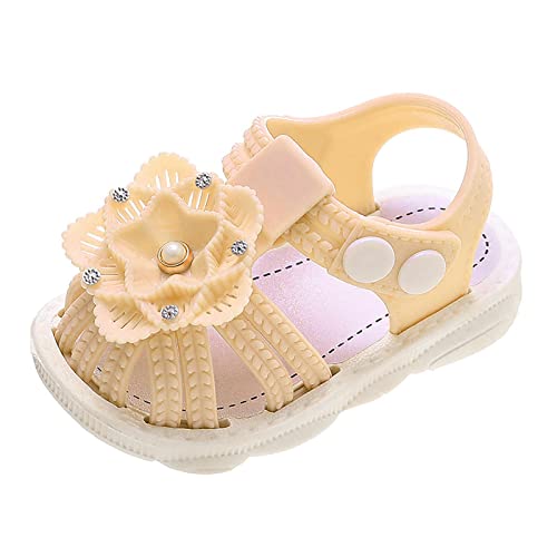 Toddler Baby Girl Shoes Breathable Shoe Dew Toe Shoe Bag Head Sandals Girl Sandals Baby Soft Slides (White, 5.5 Infant)
