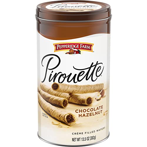 Pepperidge Farm Pirouette Cookies, Chocolate Hazelnut Cr&eacute;me Filled Wafers, 13.5 Oz Tin
