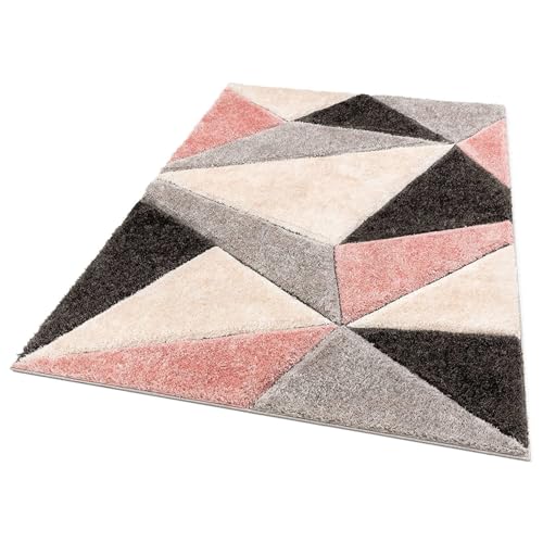 Image of Ultra-Soft Shaggy Carpet (4 X 6 FEET, Peach Grey Black) Fluffy, Cozy & Durable Area Rug for Living Room, Bedroom & More ? Premium Modern Design