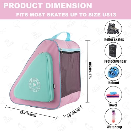 Image of HEXIFUL Skate Bag for Ice, Inline, Roller & Quad Skates - Kids & Adults