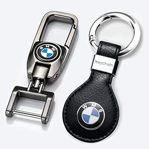 Vanschee Leather Car Keychain Suit, Metal Car Key chain for Man and Woman, Key Fob Cover Keyring Family Present,Car…