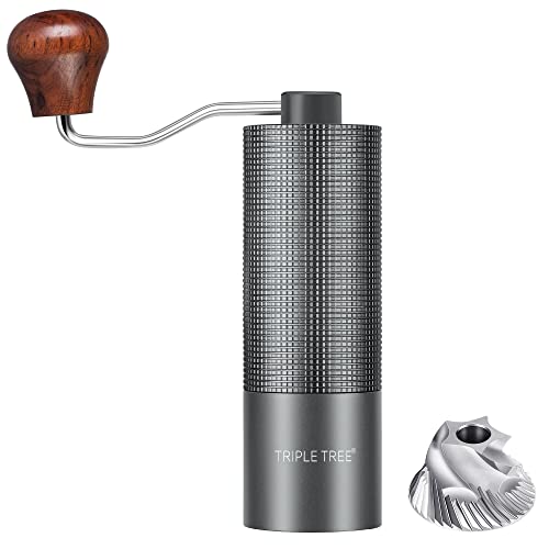 Manual Coffee Grinder with Adjustable Coarseness, Aluminum Body, CNC 420 Stainless Steel Conical...