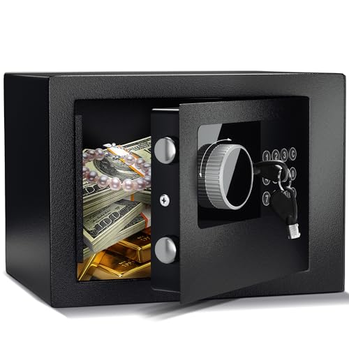 Digital Electronic Money Safe, Steel Security Lock Box with Keypa...