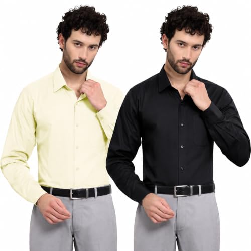 Image of Pinkmint Cotton Soild Combo Men Shirt Formmal Wear Office Wear Regular Fit Shirt