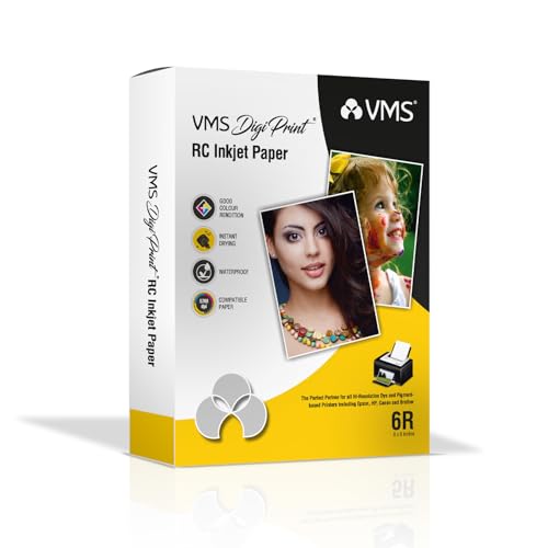 Image of VMS DigiPrint 260 GSM 6R (6x8) Glossy Photo Paper - Water Resistant, Pack of 100 sheets, Compatible with all Inkjet Printers