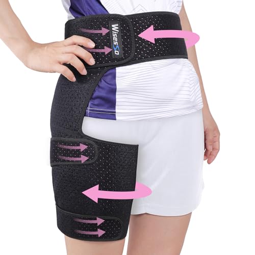 Hip Brace, Groin Wrap Hip Braces for Sciatica Pain Relief, Thigh Support for Groin, Thigh, Hamstring, Pulled Muscle Injury, Sciatic Nerve Brace For Men and Women, Pink