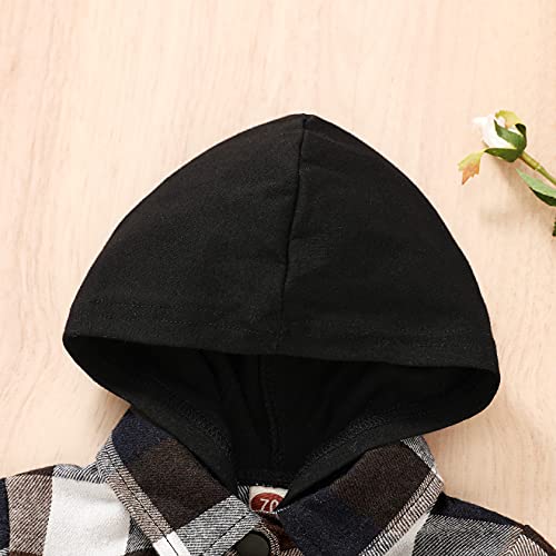 Younger Star Toddler Kids Baby Boys Hooded Plaid Shirt Classical Shirt Hooded Jacket Fall Winter Clothes (Brown, 3-4 Years) #TOP3