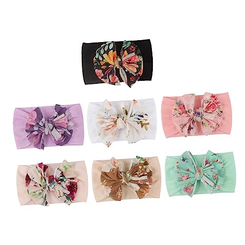 Toyvian 7 Piezas Venda para Horquilla bandas joyas chica coleteros scrunchies bandana bebe turbante bebé hair band diadema infantil tocado de diadema de bebé diadema con lazo tela