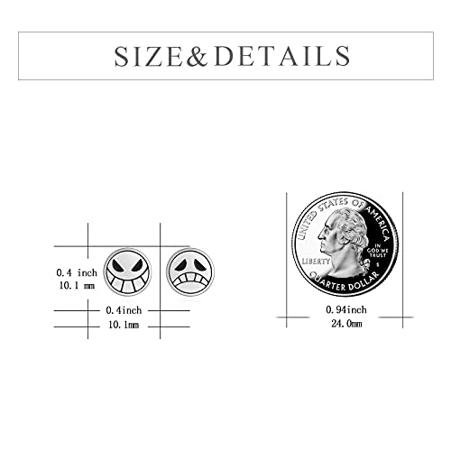 POPLYKE Anime Stud Earrings 925 Sterling Silver One Piece Anime Skeleton Stud Earrings Cosplay Jewelry Earrings for Women Man4