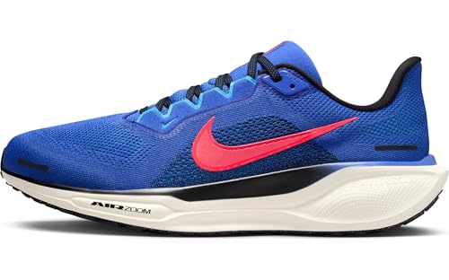 Nike Pegasus 41 Herren Straßenlaufschuh, Astronomy Blue/Hot Punch-Black, 42.5 EU